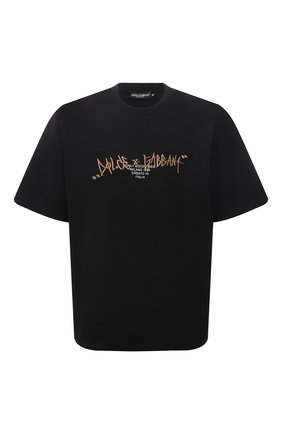 Мужская хлопковая футболка DOLCE & GABBANA черного цвета по цене 52600 руб., арт. G8NB6Z/HU7IH | Фото 1 Мужская хлопковая футболка DOLCE & GABBANA черного цвета, арт. G8NB6Z/HU7IH | Фото 1