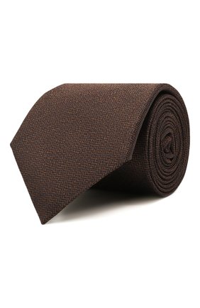 Мужской шелковый галстук CANALI коричневого цвета по цене 11500 руб., арт. 18/HJ03284 | Фото 1 Мужской шелковый галстук CANALI коричневого цвета, арт. 18/HJ03284 | Фото 1 (Материал: Шелк, Текстиль; Принт: С принтом)