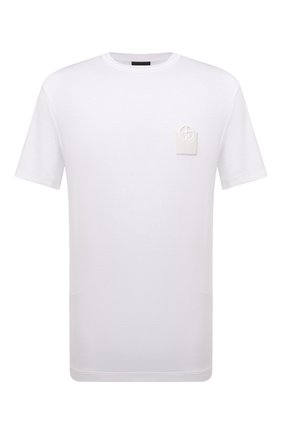 Мужская футболка из вискозы GIORGIO ARMANI белого цвета по цене 36400 руб., арт. 6KSM74/SJKLZ | Фото 1 Мужская футболка из вискозы GIORGIO ARMANI белого цвета, арт. 6KSM74/SJKLZ | Фото 1