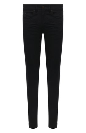Мужские джинсы SAINT LAURENT черного цвета, арт. 527389/Y0500 | Фото 1 (Длина (брюки, джинсы): Стандартные; Материал внешний: Хлопок; Кросс-КТ: Деним; Силуэт М (брюки): Узкие; Стили: Кэжуэл)