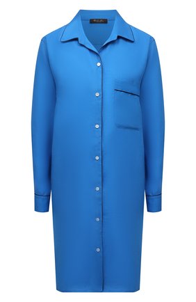 Женская льняная сорочка LORO PIANA василькового цвета по цене 78650 руб., арт. FAL1537 | Фото 1 Женская льняная сорочка LORO PIANA василькового цвета, арт. FAL1537 | Фото 1 (Материал внешний: Лен; Рукава: Длинные; Длина Ж (юбки, платья, шорты): До колена)