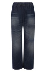 Женские джинсы MM6 темно-синего цвета, арт. S52KA0324/S30460 | Фото 1 (Силуэт Ж (брюки и джинсы): Широкие; Кросс-КТ: Деним; Длина (брюки, джинсы): Стандартные; Стили: Гранж; Материал внешний: Хлопок, Деним; Детали: Потертости)
