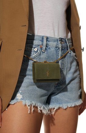 Женская поясная сумка kate SAINT LAURENT хаки цвета по цене 112500 руб., арт. 660786/LVD4J/VSAL | Фото 2 Женская поясная сумка kate SAINT LAURENT хаки цвета, арт. 660786/LVD4J/VSAL | Фото 2 (Стили: Классический; Сумки-технические: Сумки через плечо; Ремень/цепочка: На ремешке; Размер: mini)