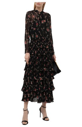 Женское платье REDVALENTINO черного цвета по цене 142500 руб., арт. WR3VAAJ5/602 | Фото 2 Женское платье REDVALENTINO черного цвета, арт. WR3VAAJ5/602 | Фото 2 (Рукава: Длинные; Материал подклада: Синтетический материал; Материал внешний: Синтетический материал; Длина Ж (юбки, платья, шорты): Миди; Женское Кросс-КТ: Платье-одежда; Случай: Вечерний; Стили: Бохо)