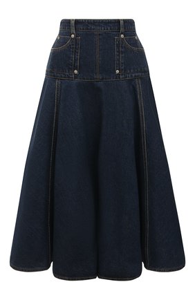 Женская джинсовая юбка ALEXANDER MCQUEEN темно-синего цвета по цене 79950 руб., арт. 663491/QMABD | Фото 1 Женская джинсовая юбка ALEXANDER MCQUEEN темно-синего цвета, арт. 663491/QMABD | Фото 1 (Материал внешний: Хлопок; Длина Ж (юбки, платья, шорты): Миди; Женское Кросс-КТ: Юбка-одежда; Кросс-КТ: Деним; Стили: Гранж)