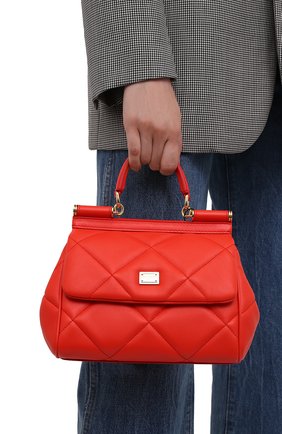 Женская сумка sicily small DOLCE & GABBANA красного цвета по цене 126000 руб., арт. BB6003/AW591 | Фото 2 Женская сумка sicily small DOLCE & GABBANA красного цвета, арт. BB6003/AW591 | Фото 2 (Материал: Натуральная кожа; Сумки-технические: Сумки top-handle, Сумки через плечо; Размер: small; Ремень/цепочка: На ремешке; Женское Кросс-КТ: Вечерняя сумка)