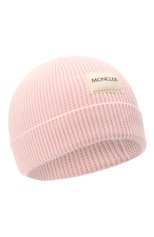 Детского хлопковая шапка MONCLER розового цвета, арт. G2-951-9Z709-00-V9217 | Фото 1 (Материал: Текстиль, Хлопок)