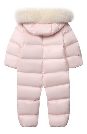 Детского пуховый комбинезон MONCLER розового цвета по цене 64800 руб., арт. G2-951-1G520-02-68950 | Фото 2 Детского пуховый комбинезон MONCLER розового цвета, арт. G2-951-1G520-02-68950 | Фото 2 (Материал подклада: Хлопок; Рукава: Длинные; Материал внешний: Синтетический материал; Материал утеплителя: Пух и перо; Ростовка одежда: 12 мес | 80 см, 18 мес | 86 см, 24 мес | 92 см, 36 мес | 98 см)