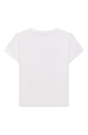 Детский хлопковая футболка MONCLER белого цвета, арт. G2-951-8C738-20-8790M | Фото 2 (Материал внешний: Хлопок; Рукава: Короткие; Ростовка одежда: 12 мес | 80 см, 18 мес | 86 см, 24 мес | 92 см, 36 мес | 98 см)