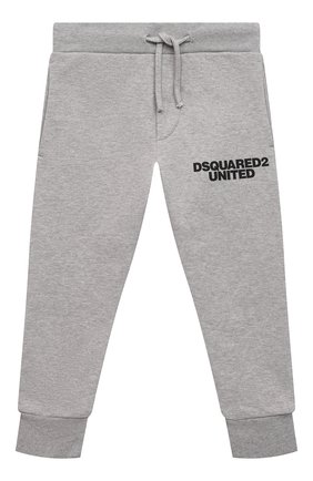 Детские хлопковые джоггеры DSQUARED2 серого цвета по цене 12100 руб., арт. DQ0545-D008G | Фото 1 Детские хлопковые джоггеры DSQUARED2 серого цвета, арт. DQ0545-D008G | Фото 1