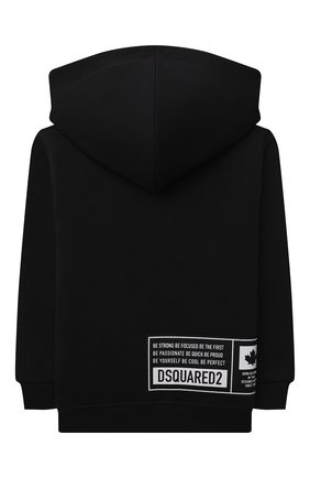 Детский хлопковая толстовка DSQUARED2 черного цвета по цене 15550 руб., арт. DQ0540-D001H | Фото 2 Детский хлопковая толстовка DSQUARED2 черного цвета, арт. DQ0540-D001H | Фото 2