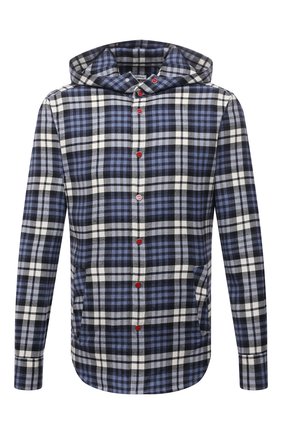 Мужская хлопковая рубашка KITON синего цвета по цене 63500 руб., арт. UMCMARH0786907 | Фото 1 Мужская хлопковая рубашка KITON синего цвета, арт. UMCMARH0786907 | Фото 1 (Материал внешний: Хлопок; Случай: Повседневный; Принт: Клетка; Манжеты: На кнопках; Рубашки М: Regular Fit; Воротник: С капюшоном; Рукава: Длинные; Стили: Кэжуэл; Длина (для топов): Стандартные)