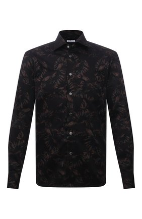 Мужская хлопковая рубашка KITON темно-коричневого цвета по цене 77350 руб., арт. UMCNERHH0780802 | Фото 1 Мужская хлопковая рубашка KITON темно-коричневого цвета, арт. UMCNERHH0780802 | Фото 1 (Длина (для топов): Стандартные; Материал внешний: Хлопок; Рукава: Длинные; Случай: Повседневный; Принт: С принтом; Манжеты: На кнопках; Рубашки М: Regular Fit; Воротник: Кент; Стили: Кэжуэл; Одежда: Одежда)