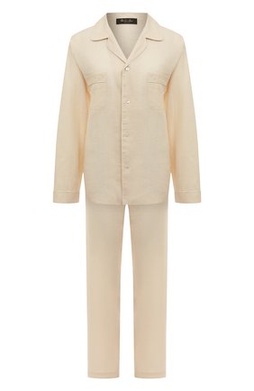 Женская льняная пижама LORO PIANA светло-бежевого цвета по цене 89450 руб., арт. FAL1536 | Фото 1 Женская льняная пижама LORO PIANA светло-бежевого цвета, арт. FAL1536 | Фото 1 (Материал внешний: Лен; Длина Ж (юбки, платья, шорты): Мини; Длина (для топов): Удлиненные; Длина (брюки, джинсы): Стандартные; Рукава: Длинные)