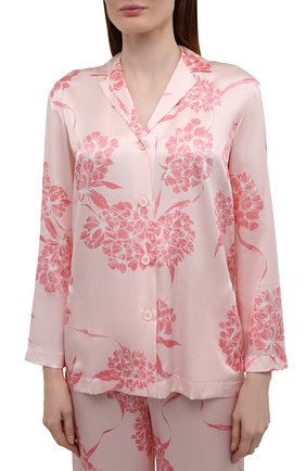 Женская шелковая пижама LA PERLA розового цвета по цене 36400 руб., арт. 0020288/W245 | Фото 2 Женская шелковая пижама LA PERLA розового цвета, арт. 0020288/W245 | Фото 2 (Длина Ж (юбки, платья, шорты): Мини; Длина (для топов): Стандартные; Длина (брюки, джинсы): Стандартные; Материал внешний: Шелк; Рукава: Длинные)