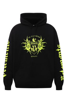 Мужской хлопковое худи VETEMENTS черного цвета по цене 76350 руб., арт. UA52TR900X 1606/M | Фото 1 Мужской хлопковое худи VETEMENTS черного цвета, арт. UA52TR900X 1606/M | Фото 1 (Рукава: Длинные; Материал внешний: Хлопок; Длина (для топов): Удлиненные, Стандартные; Мужское Кросс-КТ: Худи-одежда; Стили: Панк; Принт: С принтом)