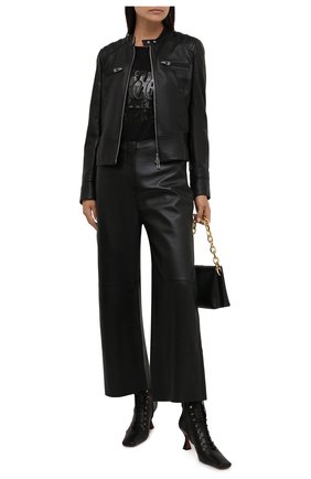 Женская хлопковая футболка MICHAEL MICHAEL KORS черного цвета по цене 8265 руб., арт. MU1503D97J | Фото 2 Женская хлопковая футболка MICHAEL MICHAEL KORS черного цвета, арт. MU1503D97J | Фото 2