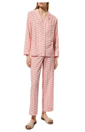 Женская хлопковая пижама YOLKE светло-розового цвета по цене 16850 руб., арт. AW21-02C-FS-R0 | Фото 2 Женская хлопковая пижама YOLKE светло-розового цвета, арт. AW21-02C-FS-R0 | Фото 2