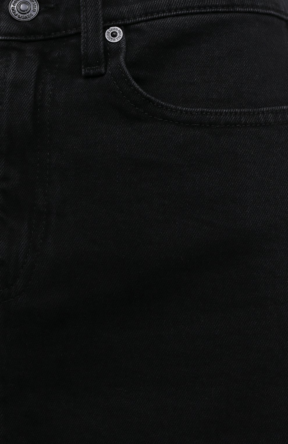 Женская джинсовая юбка 7 FOR ALL MANKIND черного цвета, арт. JSSKB340FA | Фото 5 (Кросс-КТ: Деним; Длина Ж (юбки, платья, шорты): Мини; Стили: Гранж; Женское Кросс-КТ: Юбка-одежда; Материал внешний: Хлопок, Деним)