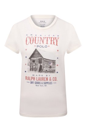 Женская хлопковая футболка POLO RALPH LAUREN кремвого цвета по цене 9420 руб., арт. 211843239 | Фото 1 Женская хлопковая футболка POLO RALPH LAUREN кремвого цвета, арт. 211843239 | Фото 1