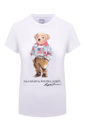 Женская хлопковая футболка POLO RALPH LAUREN белого цвета по цене 7995 руб., арт. 211843279 | Фото 1 Женская хлопковая футболка POLO RALPH LAUREN белого цвета, арт. 211843279 | Фото 1