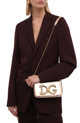 Женская сумка dg girls DOLCE & GABBANA золотого цвета по цене 117500 руб., арт. BB6885/AW121 | Фото 2 Женская сумка dg girls DOLCE & GABBANA золотого цвета, арт. BB6885/AW121 | Фото 2 (Женское Кросс-КТ: Вечерняя сумка; Сумки-технические: Сумки через плечо; Материал: Натуральная кожа; Размер: mini; Ремень/цепочка: На ремешке)