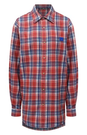 Женская хлопковая рубашка ACNE STUDIOS красного цвета по цене 31500 руб., арт. CB0031/W | Фото 1 Женская хлопковая рубашка ACNE STUDIOS красного цвета, арт. CB0031/W | Фото 1 (Длина (для топов): Удлиненные; Материал внешний: Хлопок; Рукава: Длинные; Женское Кросс-КТ: Рубашка-одежда; Принт: С принтом, Клетка; Стили: Кэжуэл)
