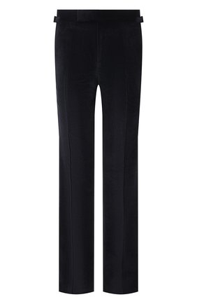 Мужские брюки TOM FORD темно-синего цвета по цене 107500 руб., арт. 2VER22/610041 | Фото 1 Мужские брюки TOM FORD темно-синего цвета, арт. 2VER22/610041 | Фото 1 (Материал внешний: Хлопок, Синтетический материал; Длина (брюки, джинсы): Стандартные; Материал подклада: Купро; Случай: Повседневный; Стили: Кэжуэл)