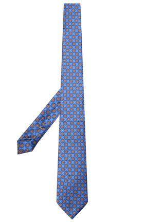Мужской шелковый галстук CANALI синего цвета по цене 12600 руб., арт. 18/HS03354 | Фото 2 Мужской шелковый галстук CANALI синего цвета, арт. 18/HS03354 | Фото 2 (Материал: Шелк, Текстиль; Принт: С принтом)