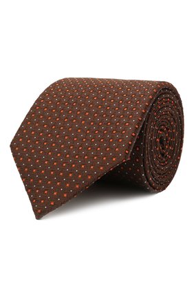 Мужской шелковый галстук CANALI коричневого цвета по цене 14550 руб., арт. 79/HX03344 | Фото 1 Мужской шелковый галстук CANALI коричневого цвета, арт. 79/HX03344 | Фото 1 (Материал: Шелк, Текстиль; Принт: С принтом)