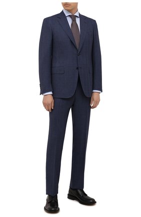 Мужской шерстяной костюм CANALI темно-синего цвета по цене 138500 руб., арт. 11280/10/BR02785 | Фото 1 Мужской шерстяной костюм CANALI темно-синего цвета, арт. 11280/10/BR02785 | Фото 1 (Материал внешний: Шерсть; Материал подклада: Купро; Костюмы М: Однобортный; Стили: Классический; Рукава: Длинные)