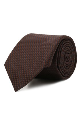 Мужской шелковый галстук CANALI коричневого цвета по цене 17800 руб., арт. 82/HX03343 | Фото 1 Мужской шелковый галстук CANALI коричневого цвета, арт. 82/HX03343 | Фото 1 (Материал: Шелк, Текстиль; Принт: С принтом)