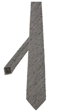 Мужской шелковый галстук BRIONI черно-белого цвета, арт. 062H00/01410 | Фото 2 (Материал: Текстиль, Шелк; Принт: С принтом)