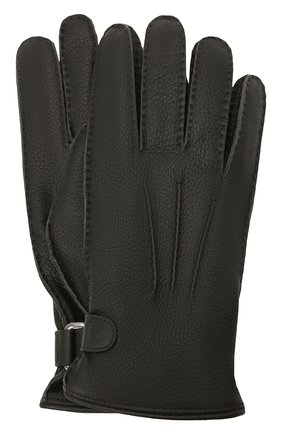 Мужские кожаные перчатки BRIONI черного цвета, арт. 05SH0L/04758 | Фото 1 (Материал: Натуральная кожа; Мужское Кросс-КТ: Кожа и замша)
