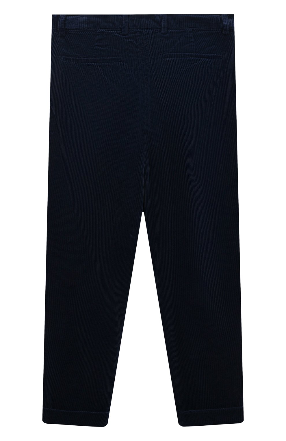 Детские хлопковые брюки BRUNELLO CUCINELLI темно-синего цвета, арт. B280PP100A | Фото 2 (Случай: Повседневный; Материал внешний: Хлопок; Ростовка одежда: 4 года | 104 см, 6 лет | 116 см)
