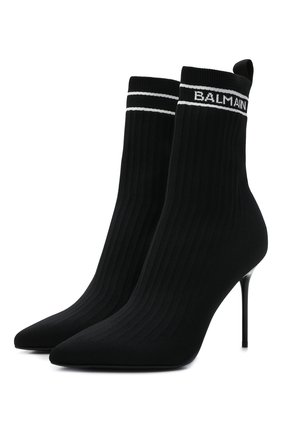 Женские текстильные ботильоны BALMAIN черного цвета по цене 68750 руб., арт. WN1TA641/TSKT | Фото 1 Женские текстильные ботильоны BALMAIN черного цвета, арт. WN1TA641/TSKT | Фото 1
