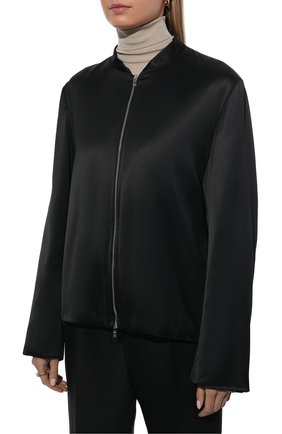 Женская куртка из вискозы TOTÊME черного цвета, арт. 213-103-714 | Фото 3 (Кросс-КТ: Куртка; Рукава: Длинные; Стили: Гламурный; Материал внешний: Вискоза; Длина (верхняя одежда): Короткие; Материал подклада: Вискоза)