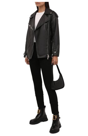 Женские кожаные ботинки DSQUARED2 черного цвета по цене 59950 руб., арт. ABW0140 01500001 | Фото 2 Женские кожаные ботинки DSQUARED2 черного цвета, арт. ABW0140 01500001 | Фото 2 (Подошва: Платформа; Материал внутренний: Натуральная кожа; Каблук высота: Низкий; Каблук тип: Устойчивый; Женское Кросс-КТ: Военные ботинки; Материал внешний: Кожа)