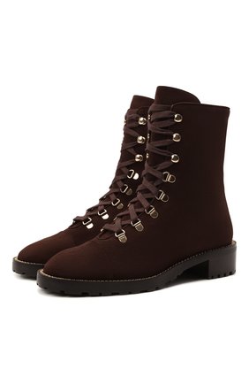 Женские замшевые ботинки kolbie STUART WEITZMAN коричневого цвета по цене 63750 руб., арт. S0153 | Фото 1 Женские замшевые ботинки kolbie STUART WEITZMAN коричневого цвета, арт. S0153 | Фото 1 (Подошва: Плоская; Материал внутренний: Натуральная кожа; Каблук высота: Низкий; Женское Кросс-КТ: Хайкеры-ботинки; Материал внешний: Кожа, Замша)
