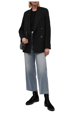 Женские замшевые ботинки allie STUART WEITZMAN черного цвета по цене 65800 руб., арт. S3985 | Фото 2 Женские замшевые ботинки allie STUART WEITZMAN черного цвета, арт. S3985 | Фото 2