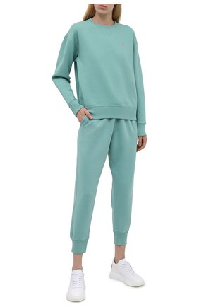 Женский хлопковый свитшот POLO RALPH LAUREN мятного цвета по цене 12850 руб., арт. 211794395 | Фото 2 Женский хлопковый свитшот POLO RALPH LAUREN мятного цвета, арт. 211794395 | Фото 2