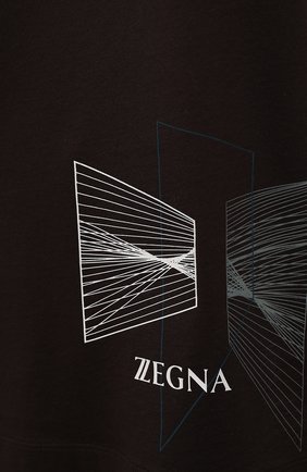 Мужская хлопковая футболка Z ZEGNA темно-коричневого цвета, арт. VY372/ZZ651D | Фото 5 (Рукава: Короткие; Длина (для топов): Стандартные; Принт: С принтом; Материал внешний: Хлопок; Стили: Кэжуэл)