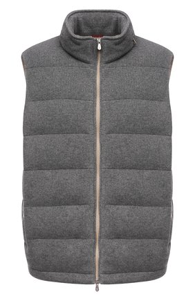 Мужской пуховый жилет BRUNELLO CUCINELLI серого цвета по цене 275500 руб., арт. M221P229W | Фото 1 Мужской пуховый жилет BRUNELLO CUCINELLI серого цвета, арт. M221P229W | Фото 1 (Материал внешний: Кашемир, Шерсть; Длина (верхняя одежда): Короткие; Материал утеплителя: Пух и перо; Материал подклада: Синтетический материал; Кросс-КТ: Куртка, Пуховик; Стили: Кэжуэл; Big sizes: Big Sizes)