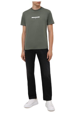 Мужская хлопковая футболка STONE ISLAND хаки цвета по цене 10950 руб., арт. 75152NS84 | Фото 2 Мужская хлопковая футболка STONE ISLAND хаки цвета, арт. 75152NS84 | Фото 2