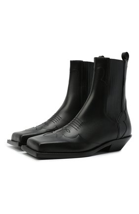 Мужские кожаные казаки BALMAIN черного цвета, арт. WM1TA269/LGDT | Фото 1 (Длина стельки: 27,3, 29, 28; Материал внешний: Кожа; Материал внутренний: Натуральная кожа; Материал утеплителя: Без утеплителя; Мужское Кросс-КТ: Казаки-обувь, Сапоги-обувь; Подошва: Плоская)