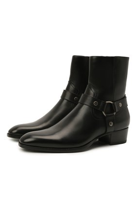Мужские кожаные сапоги wyatt SAINT LAURENT черного цвета по цене 89950 руб., арт. 634225/1YL00 | Фото 1 Мужские кожаные сапоги wyatt SAINT LAURENT черного цвета, арт. 634225/1YL00 | Фото 1