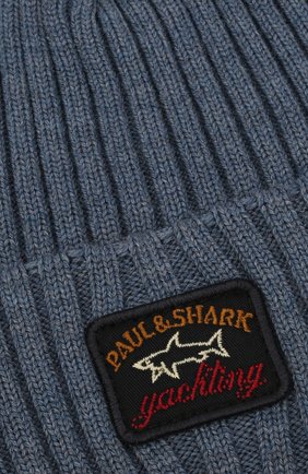 Мужская шерстяная шапка PAUL&SHARK серо-голубого цвета по цене 8625 руб., арт. C0P1051/FLV | Фото 3 Мужская шерстяная шапка PAUL&SHARK серо-голубого цвета, арт. C0P1051/FLV | Фото 3 (Материал: Шерсть; Кросс-КТ: Трикотаж)