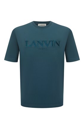 Мужская хлопковая футболка LANVIN синего цвета по цене 28050 руб., арт. RM-TS0002-J007-A21 | Фото 1 Мужская хлопковая футболка LANVIN синего цвета, арт. RM-TS0002-J007-A21 | Фото 1 (Рукава: Короткие; Материал внешний: Хлопок; Длина (для топов): Стандартные; Принт: Без принта; Стили: Минимализм)