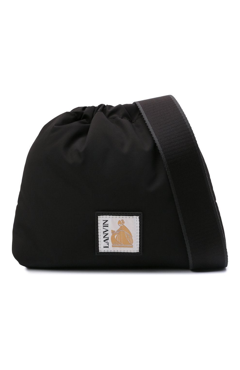 Мужская текстильная сумка LANVIN черного цвета, арт. LM-BGSSH1-NYL0-A21 | Фото 5 (Ремень/цепочка: На ремешке; Материал: Текстиль; Размер: small)