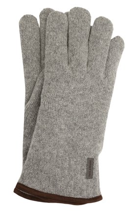 Мужские шерстяные перчатки PAUL&SHARK серого цвета, арт. 11317200/I7E | Фото 1 (Материал: Шерсть, Текстиль; Кросс-КТ: Трикотаж)